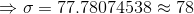 0= 77.78074538 78
