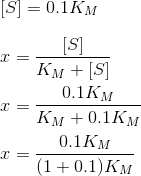 S = 0.1KM KM + [S] 0.1KM = K +0.1KM 0.1KM T = (1 + 0.1 KM