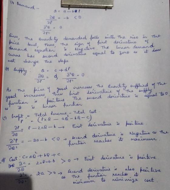 Demand- cwns has sacond note qmal to tha Mapa ort As darivatsnis eal to (9 deri valwis da daru atne.as Nleg at nea, th. DY=ー2a--b < 242 ,ナ6 kund as ths tundian 20レ munimum to nmini