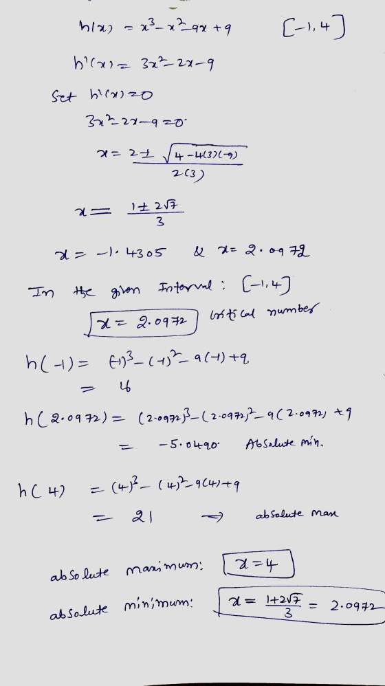 absolute minimum: hla) x3_ x²_qx +q [~.,4 hilala 3x²_za-9 Set hicasso 30²_22_q zo 22+ 4 - 4(3)(-9) 213) 17257 3 d=-1.4305 & a