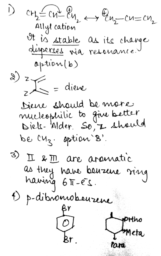 All4l cation ertes wia reAoMamie 2 biune shauld be mere muulestliiic to aie better on B 3 I &D are aromatic ttho eta ora
