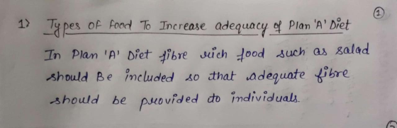 1) Types of Food To Increase adequacy of Plan A Diet In Plan A Diet fibre such food such as salad should be included so t