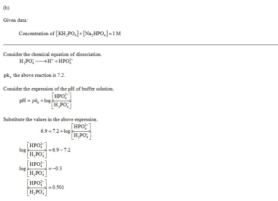Given data Concentration of [KH.Po, ] + [Na,HPO,] = 1 M Consider the chemical equation of dissociation. pk, the above reactio