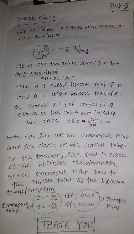 Pax- Inverse. Pomt a cincee with centre o Let ws to Ke with nadiu 92. 1et us teKe two PointA Aand B on the 9rar 8uch that OA