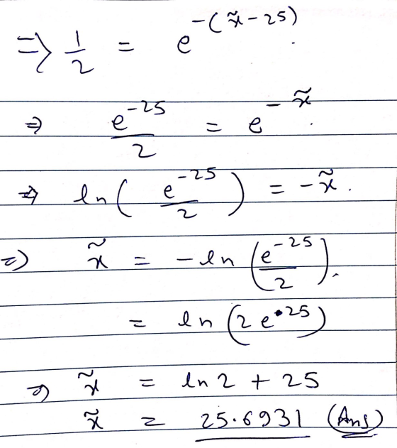 -(2-25) - 딧 늘 - । e-2 e 2 7 enfers = -- - 25 ) N 3. -In (P 2 In (2015) ८ ८) 27/28 in 2 + 25 25. 6931 (Ans)