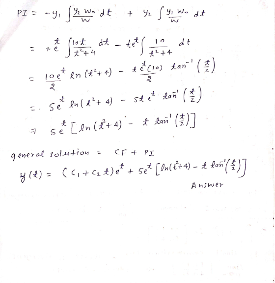 PI = -y, Sy wodt + yo Swe de Slot t te dt tet lo dt t²4 t? +4 te (10) tant t **(1) # 11 loet en (x²+4) 2 2 t t stet tan =. se