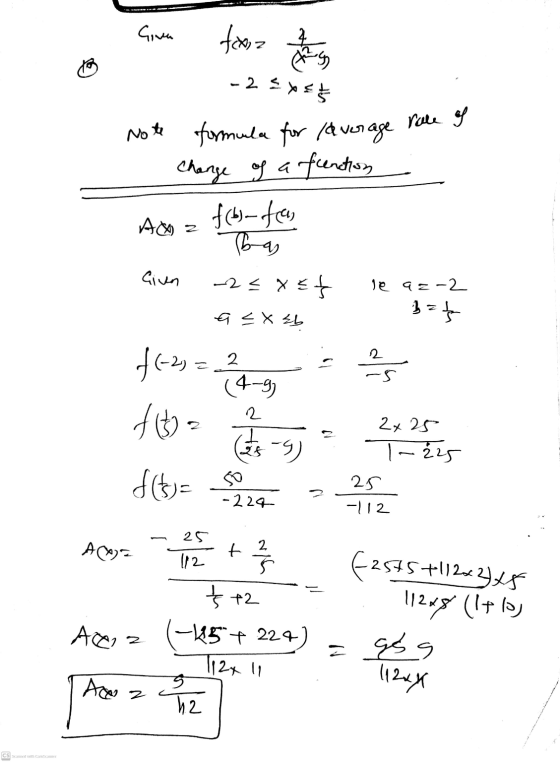 Gina for the - 2 = x < 3 note formula for average rate of Change of a function f(biofan A&z Thay -25755 Given le aa-2 b = a <
