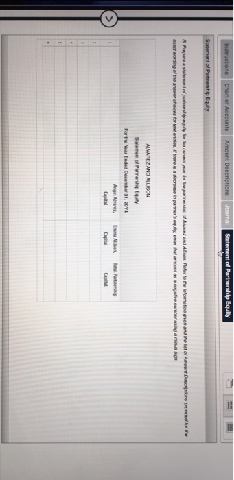 Instructions Chart of Accounts Amount Descriptions Journal Statement of Partnership Equity Statement of Partnership Equity B.
