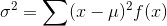 o? = (x – u)?f()