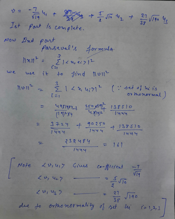 I 4 + 19 Vio + NY 27./190 38 Ist part is complete. Now Ind part parsevals 11x112 formula Žiam, ei12 ia we it Jind 110l12 3