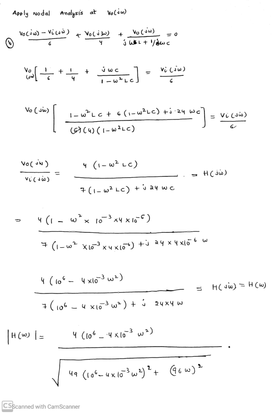 ve( ) Analysis at Apply Nodal ہ رمان ها (( ن )۷۰ + ( ف د ۷ - (م د)vo ý Wal+ / awc ۹ 6 2 ( د) v i wc + Vo + | [ ے۔ پا + ] می)
