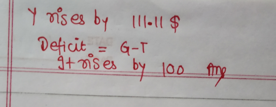 y rises by llloll $ Diit = G-T + sex by (ou fin