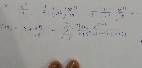 - F(x) = x + x07 14 31.ht (2n)! or Sh+3 har n! 9 (2n-1) (5n+3)