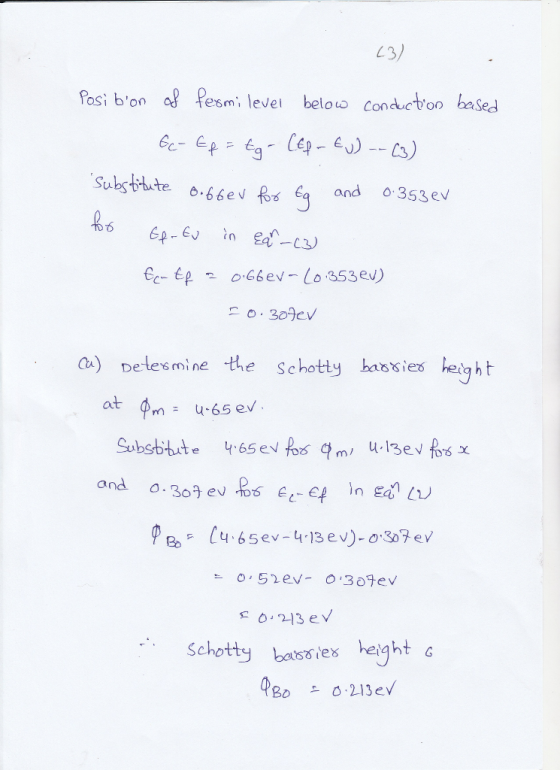 esmi level beloo condcvon baSed 666ev Rs an 353 ev ) elesmine the Schotty bassies heig ht ou and Schotty batssies height