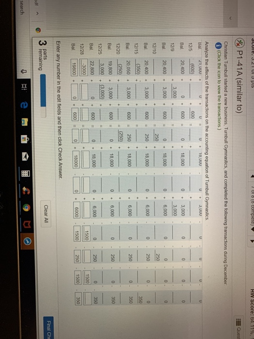 F oto complete) hw score: 04.11%, % P1-41A (similar to) Ques Christian Tumblr started a new business, Turnbull Gymnastics, an