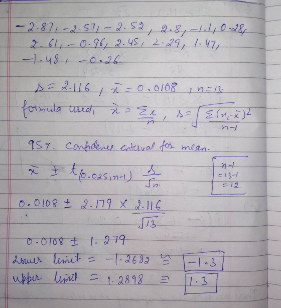- 2.87,-2.571-2.52 2.8,-1-1, 0-28, 2. 61, -0.96, 2.45 2.29, 1-47, -1.48, 0.26. s=2-116 7 x ł -0.0108 In=13- formula used, à {