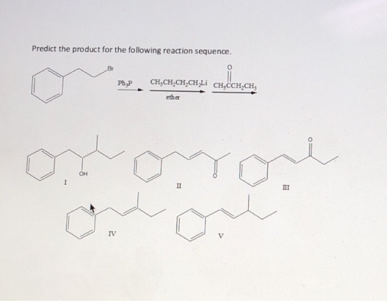 Predict the product for the following reaction sequence. PhP CHACH-CH-CH-Li CHCCHỊCH ether or orror он