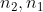 n_{2} , n_{1}