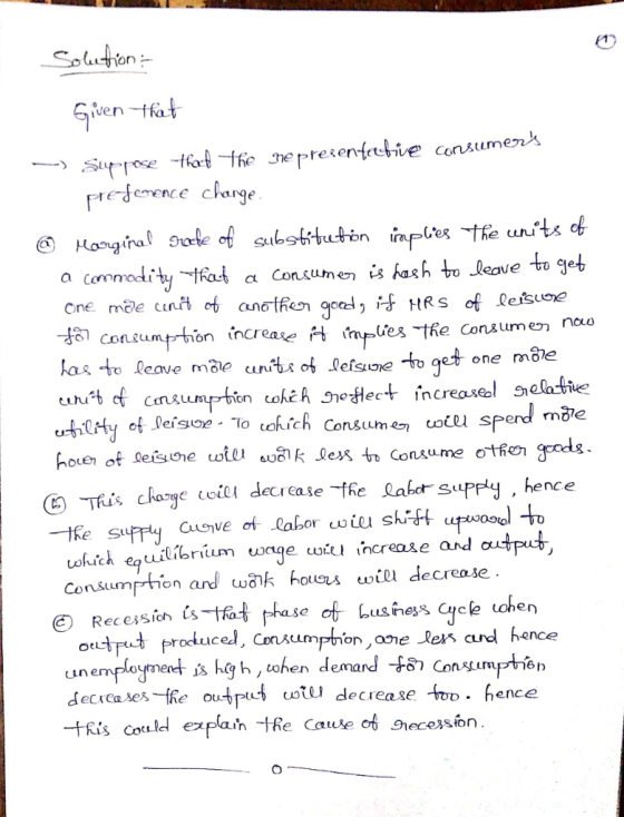 Solui-hion en fat @ Mongira. ถู Com One me cnt consum suoe pon increase mues e Conumeno as to leave male unibs ot efsue to get one m8le perd mze E) This chat coul decrease e เผ่1 ( decrease-fhe laber supply , hence toluich eauilrum unqe wl increase and au Consumpthion and wak hos wte decrease oouce, Caupthion,ane less and h is cosuld exlah tRe Cause ot Srecession in