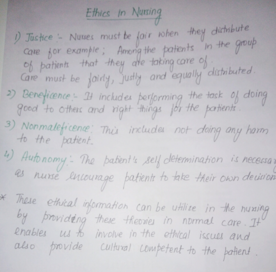 Ethics in Nuxin Tustice Nuses must be loir ohen they dichbute care for example Among the patents In the gou ob patient that t
