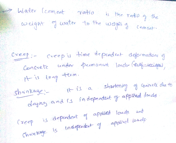 hiater (cement rratio is the Yafo, e co cigAt e water to the udgatd 。 Cemint Creep time dependent detormations tis Longterm i nk dvyn, and ts independent γ applaud /odd (xeep is dependent 역 applied loads and