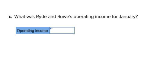 c. What was Ryde and Rowes operating income for January? Operating income