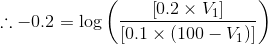 [0.2 x V1] ::-0.2 = logo 0.1 x (100 – V1)]