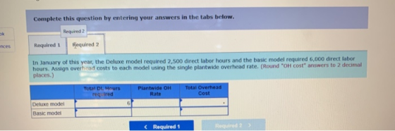 Complete this question by entering your answers in the tabs below. Required 2 nes Required 1 Required 2 In January of this ye