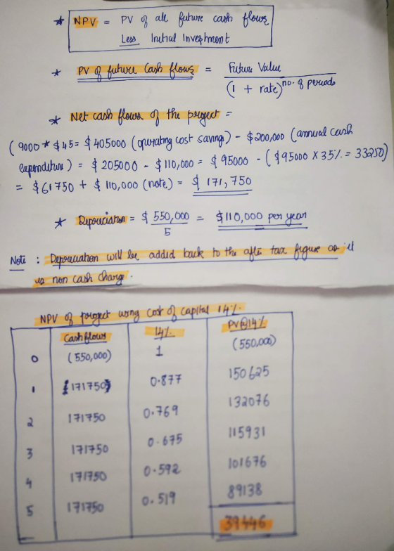 flows * NPV = PV of all future cash I Less Inutial investment * PV of future Cash flows = future Value (1 + rate) no. of peri