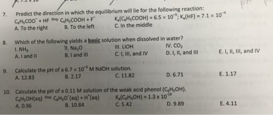 Predict the direction in which the equilibrium wil