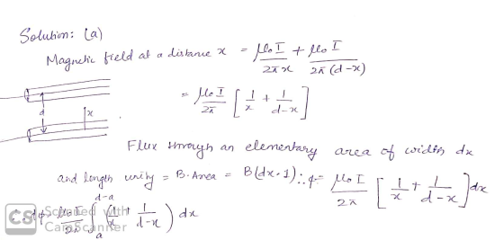 Solution: (a) tic field at a distance x = lo lt llo I zax 25 (d-) - Lo I slui Zá a dal magh an elebes) i 4 polo re]ore of wid