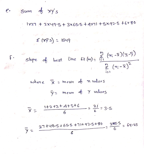 Sum xys e. Ty21 2x49 53x65.s +4y7 +Sx92 S +6x80 (s)IS49 -R)(S,-) n fit (m)E line Slope ok best whene x = mean ob n Values ym