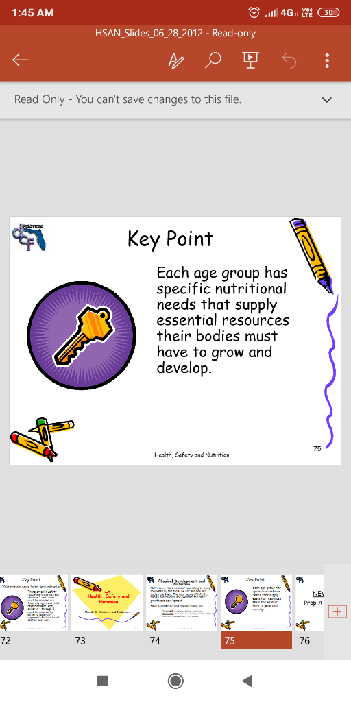 1:45 AM HSAN_Slides_06_28_2012 - Read-only Read Only - You cant save changes to this file Key Point Each age group has speci