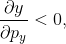 \frac{\partial y}{\partial p_{y}}< 0 ,