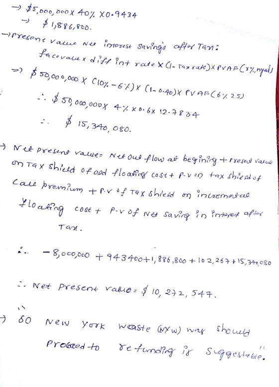 →メ5,000,000 x 40%xo-9434 一) $1,886,800 . -)resent vauw fo 15, 3Mo, oso. Tant ..-Soco,oo.t 9434004 , 886 ,800 +1。2, 26 7 +,3mog。 -Net Present vae-yi0, 22, 54+