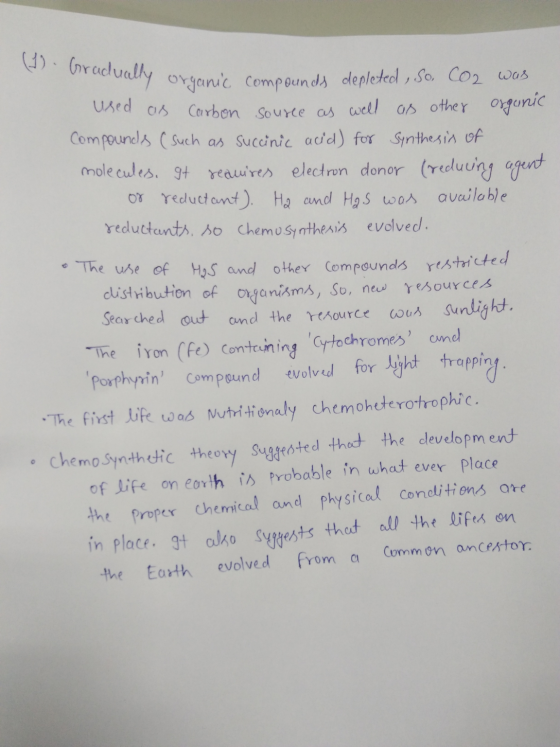 (1). Gradually organic compou was used as Carbon source as well as other organic Compounds (such as succinic acid) for Synthe