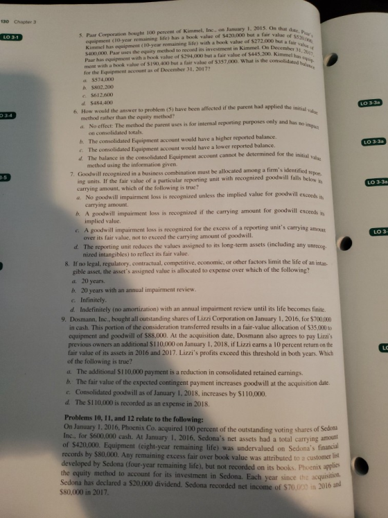 130 Chapter 3 LO 3-1 that date, Paar we of $520 ) faw value wber 31, 2017 wwel has equip idated balance the initial value LO