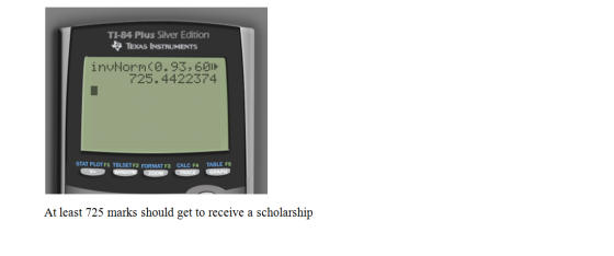 TI-84 Plus Silver Edition TEXAS INSTRUMENTS invNorm(0.93,601 725.4422374 STAT PLOTF1 TBLSETF2 FORMAT F3 CALC F4 WINDOW (ZOOM