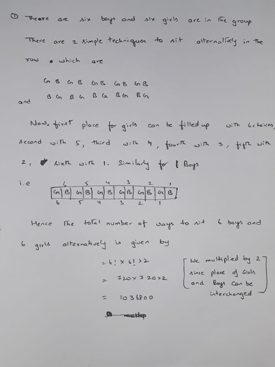 and s/y girls arcin厭group There are 2ろimple technique, 40 Air ateme ,fey in the Yow which ave rpla ce ich c filled pui h wiTh bchoice) Hence he tolal numbe ot wayto bo and altewakve ven by u pled 27 Ainte place Girl and Boy Con be nterchonged