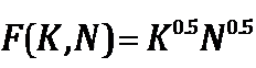 F(K,N)=Kº5N05
