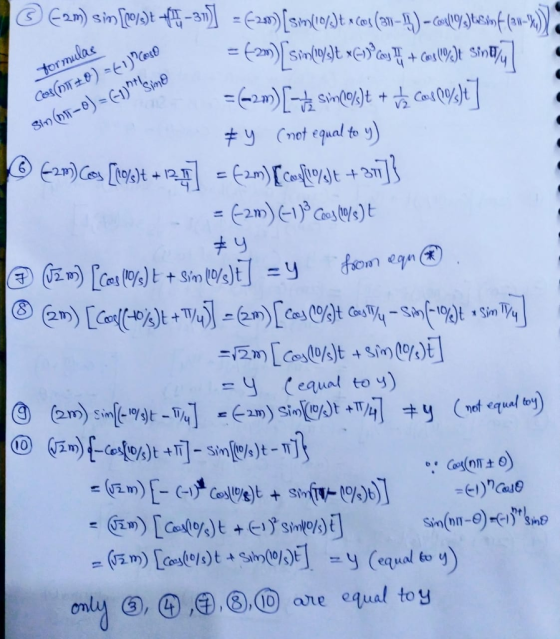 tormulas y (mot equal toy) 2.3) + y Cequal to ) nof equaf to only ⑨, ④,G),⑤,⑩ are equal toy