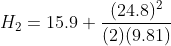 (24.8)2 H2= 15.92)(9.81) (2) (9.81)