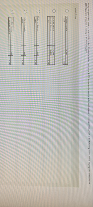 of the following is would be prepared to record the Anang entry was made on y ond December 31 $3,800 payment of sales in Janu