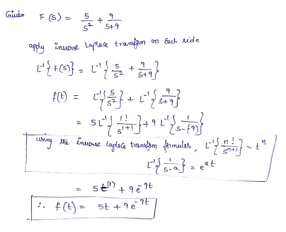 Gilera F (S) - 9 St9 2ی on Each side apply inverse Laplace tranfum {{FC6)} = ({$+$ta} f() = 1423 + *5*} 504***]+92435-60 u