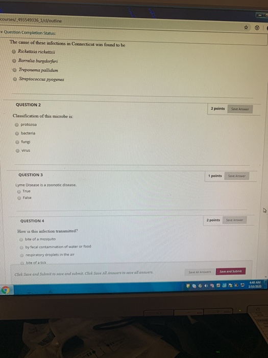courses/.493549336_1/dl/outline Question Completion Status: The cause of these infections in Connecticut was found to be Rick