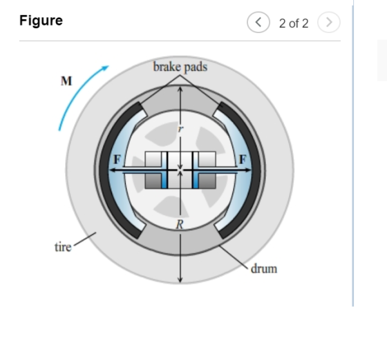 Figure < 2 of 2 > brake pads M F F R tire drum