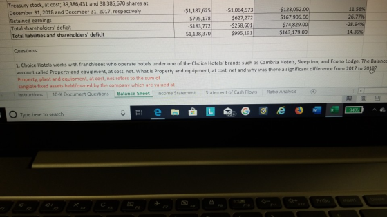 Treasury stock, at cost; 39,386,431 and 38,385,670 shares at December 31, 2018 and December 31, 2017, respectively Retained e