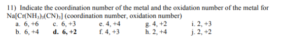 e. 4, +4 f. 4, +3 g, 4, +2 h. 2, +4 i. 2, +3 a. 6, +6 c. 6,+3 b. 6,+4d. 6, +2 j. 2, +2