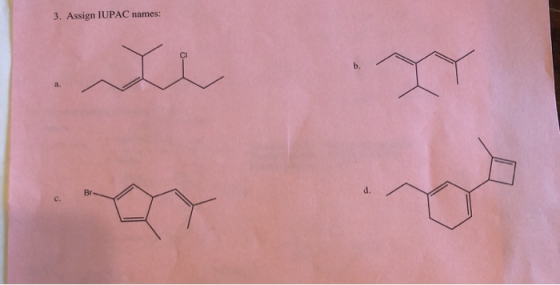 3. Assign IUPAC names: Br