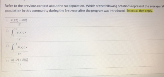 Refer to the previous context about the rat population. Which of the following notations represent the average rat population